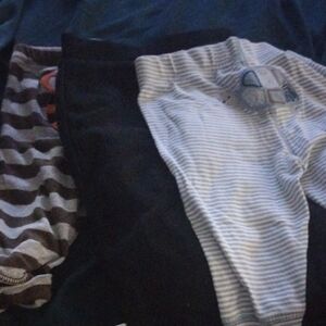 Striped and Patterned Baby Pants Set